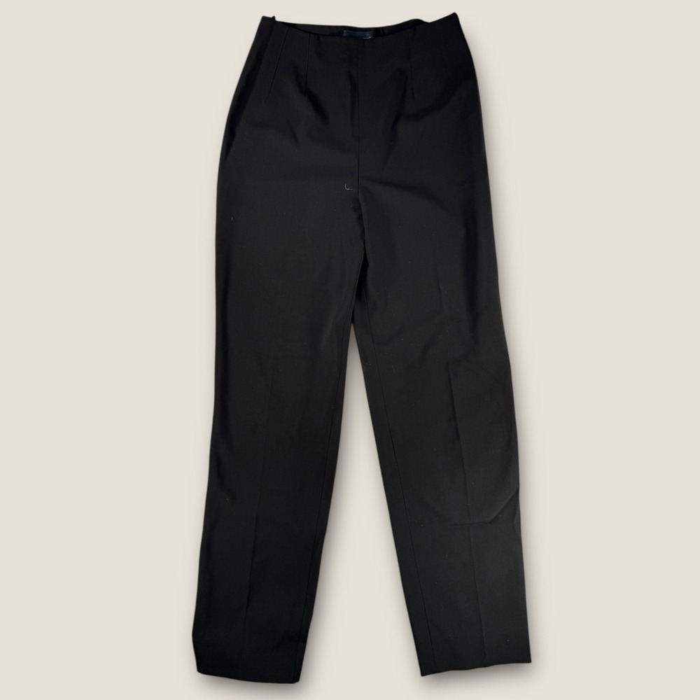 Piazza Sempione Black Wool Pants IT 40 US 4 High Rise Stretch Career Slacks